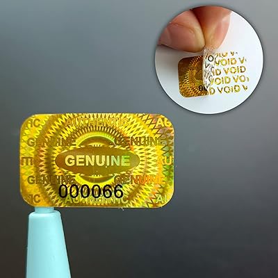 偽造防止ラベル ホログラムラベル 荷札シール 開封確認 跡が残る VOID セキュリティーシール（120枚,金..