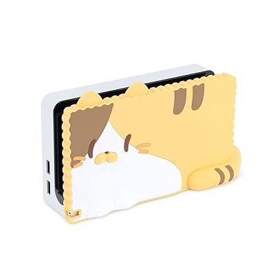 SwitchOLEDドックカバー ニンテンドースイッチOLEDドックカバー シリコン素材　取り付け簡単 汚れ防止 全面保護 猫ちゃん
