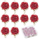 1箱30個 バレンタインデー チャーム 薔薇 チャーム バレンタイン チャーム 薔薇 接続パーツ ホワイトデー 合金 ペンダント デコレーション バラ ペンダン...