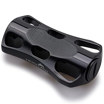 22mm リール ハンドル ノブ シマノ ダイワ 通用 (Shimano Type A) (Daiwa Type S)用 Wave Series (ブラック) (637)