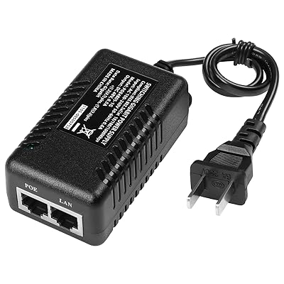 48V ギガビット PoE インジェクター、PoE 48V/0.5A 出力 (US ケーブル付き)、パッシブ PoE+ 10/100/1000Mbps、最大距離 100M、プラグアンドプレイ PoE Nrtwork アダプター (POE4805-G)