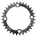 チェーンリング 32T 104BCD MTB ナローワイド チェーンリング シングル (ブラック, アルミニウム合金)