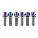 6個入 ワッシャーテーパーヘッドボルトM5x 16 18 20mmゴールチタンバイクステム (レインボー, M5x16mm)