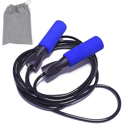なわとび トレーニング用 フィットネス 消費カロリー 縄跳び 大人用 子供用 ジュニア用 長さ調節可 FC1801 (FC-ブルー)
