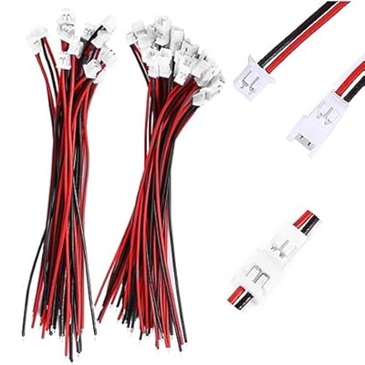 40個20ペア JST 1.25mm 15cmプラグコネクタ 2ピン オス＆メス延長ケーブル 錫めっき銅製 RCリポバッテ..