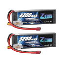ゼエエ 3S 11.1V 50C 3200mAh Tプラグ付き 2パック リポバッテリー ラジコン製品バッテリー 大容量バッテリー 無人機用 RCトラック用 RCボート用 RCカー用など