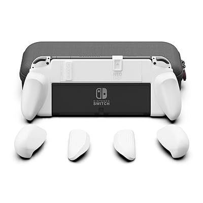 Switch 有機ELモデル用「NeoGrip」人間工学 交換可能グリップ 精密軽量 伸びれる設計 どんな手のサイズでも対応可能「ホワイト」「セット」