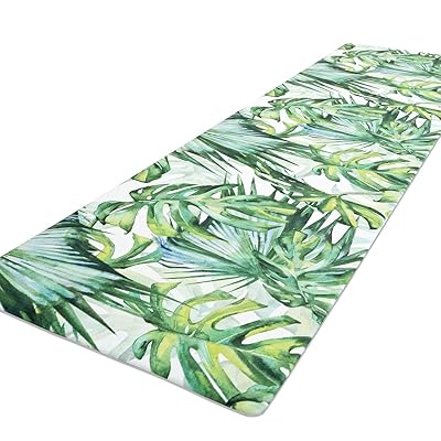 拭けるキッチンマット ビニール製 抗菌防臭 防カビ 防炎 (ジャングル, 約45×240cm)