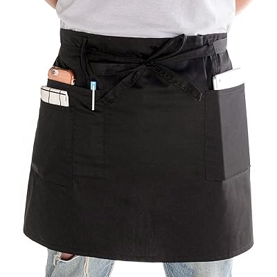 ショート 腰巻きスワロースタイルエプロン メンズ男女兼用（ ブラック ）