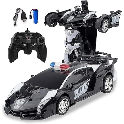 多機能 ラジコンカー RCカー 電動RCカー おもちゃの車 ロボットに変換 安定性高い 耐衝撃 子供おもちゃ 人気 プレゼント (充電式 黒)