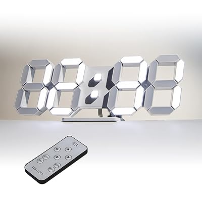 デジタル時計 LED 壁掛け 置き時計 明るさ自動感応 3D LED CLOCK 目覚まし時計 10インチリモコン付きナイトランプ年/月/日温度表示白色のキッチン時計(ACアダプター付属無し)ACD-210W デジタル時計 LED 壁掛け 置き時計 明るさ自動感応 3D LED CLOCK 目覚まし時計 10インチリモコン付きナイトランプ年/月/日温度表示白色のキッチン時計(ACアダプター付属無し)ACD-210W