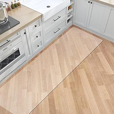 キッチンマット クリア PVC製 60×240cm 2021年のアップグレード 透明マット 台所マット厚さ1.5mm 大判 撥水 汚れ防止 床暖房対応 滑り止め お手入れ簡単 カットできる サラっとした手触り (透明1.5mm, 80*270cm)