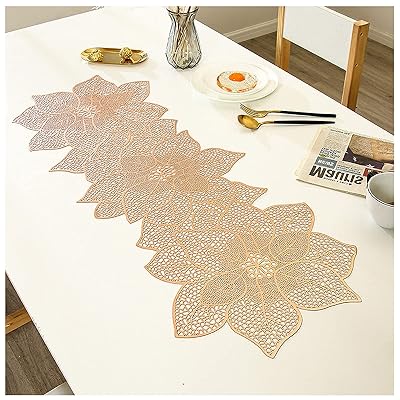 テーブルセンター レース北欧 おしゃれ テーブルランナー 花形 透かし彫りフラワー 食卓飾り 断熱 滑り止め 防水 お家用 撮影道具 クラシック ホーム インテリア 装飾品 パーティー 新年 結婚式 宴会 お店 デコレーション ローズゴールド