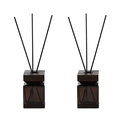 リードディフューザー 2個セット ガラス リードディフューザーボトル 蓋キット キューブグラスボトル ..