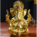 ガネーシャ 置物 風水 インドの神様 象 オブジェ ガネーシャ像 開運 金運アップ 商売繁盛 厄除け グッズ風水グッズ 玄関 オブジェインテリア (ゴールド2)