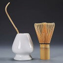 百本立茶筅&桜白の茶筅直し&茶杓 お抹茶 3点セット 茶道具(白)