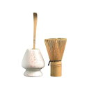 百本立茶筅&桜白の茶筅直し&茶杓 お抹茶 3点セット 茶道具(散りゆく桜)