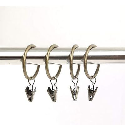 カーテンリング ライナー カーテンクリップ 18個入り 超大内径35mm カーテンフック・リング スライドリング アンティーク風 ブロンズカラー カフェカーテンなどに