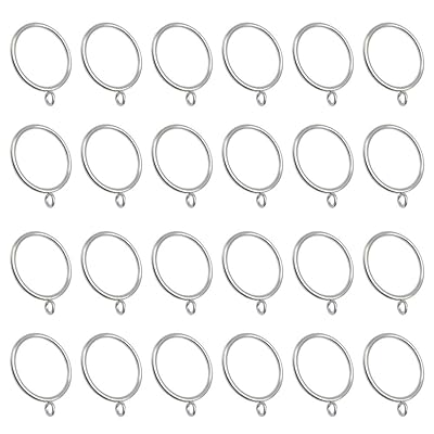 スライドリング カーテンリング 内径38mm シルバー 直径30mmまでのポールに適用 30個入り