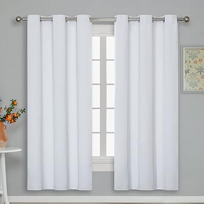 遮光カーテン 幅100cm 丈178cm グレーホワイト 2枚入り ハトメ型 間仕切り 防寒 保温 遮熱 断熱 冷気遮断 目隠し UVカット