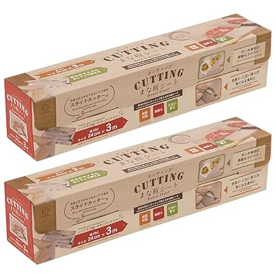 小久保工業所 CUTTINGまな板シート [本体 2個セット] (幅24cm×長さ3m / 1個あたり) 使い捨て 調理用 まな板 (カッティング) 丈夫で厚手 (ニオイ/色移り防止に) 生肉 生魚 調理 KK-504