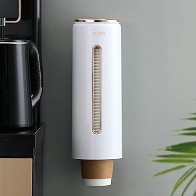 カップディスペンサー 紙カップディスペンサー 紙コップホルダー カップホルダー 使い捨てコップホルダー コップ収納 カップスタンド カップ収納 壁面取り付け 接着剤タイプ取り付け 使い捨てコップスタンド 業務用 家庭用 (ホワイト)