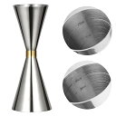 メジャーカップ 目盛り ジガーカップ カクテル ウイスキー 計量 ステンレス鋼 (30ml / 60ml, シルバー)