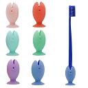 歯ブラシスタンド 6色セット 歯ブラシホルダー 吸盤式 歯ブラシ立て シリコン 歯ブラシ置き スタンド 洗面台 収納 除菌 消臭 バスルーム収納