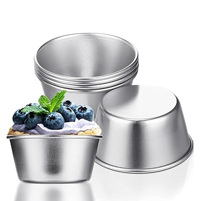 プリンカップ ベーキングツール 炭素鋼 非粘着 繰り返し使え プリン型 裏地付き型 お菓子用 円形 DIY製..