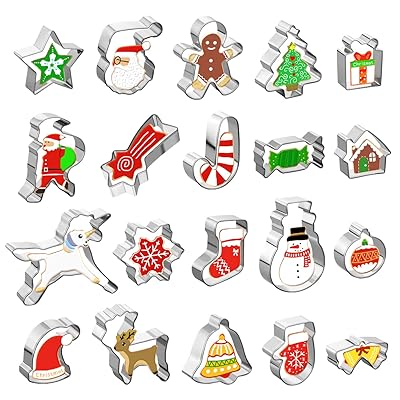 クッキー型 クリスマス 20個 ステンレス 抜き型セット クッキーカッター お弁当 キャラ弁 雪の結晶 ク..