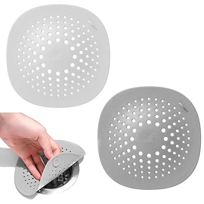 排水口カバー ヘアキャッチャー (2枚セット) フロア排水カバー つまり防止 ヘアキャッチャー 床ドレン 排水溝 お風呂 洗面所 バスタブ用 快速排水 排水カバー グレー ホワイト