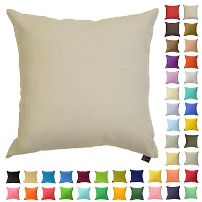 クッションカバー 45cm×45cm カラフル 多色展開 綿 ポリエステル インテリア ソファ シンプル 座椅子 ベッド 枕カバー 座布団 無地 車 北欧 (ベージュ)