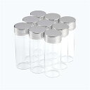 6個 ミニガラス瓶は銀色のアルミ蓋を持っています。, 内部に白いプラスチックの底があります。, 瓶に味をととのえて、願をかける瓶、漂流瓶、银アルミ...
