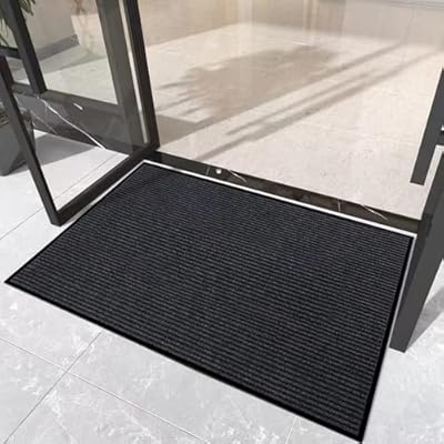玄関マット 屋外 大判 室内 滑り止め 業務用 家庭用 吸水 泥落とし エントランスマット オフィス お店(ブラック60*90)