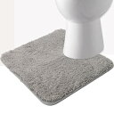 トイレマット トイレ足元マット ふわふわ/洗える トイレまっと 北欧 トイレ 敷物 おしゃれ ト イレカーペット 吸水速乾 滑り止めといれまっと 無地 トイレ用マット 60×50cm (グレー)(3)
