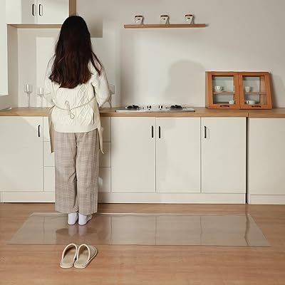 キッチンマット 床保護マット 45*120cm 厚さ1.5mm 床を保護するダイニングマット PVC クリアマット カーペットプロテクターマット 撥水 おしゃれ 汚れ防止 お手入れ簡単 滑り止め 床暖房対応