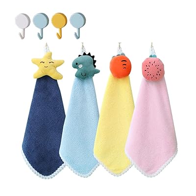 お手拭きタオル ループ付き 保育園用 男の子 女の子ハンドタオル セット 吸水タオル キッチンタオル 家..