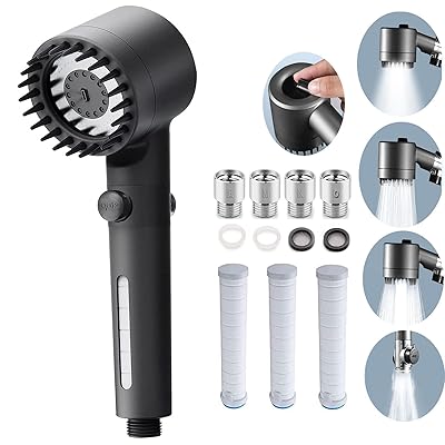 シャワーヘッド マイクロナノバブル 節水 増圧 塩素除去 マッサージブラシ機能 浄水シャワー 3段階モー..