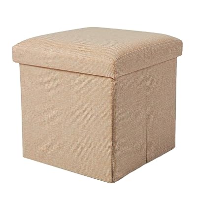 収納スツール 収納ボックス 座椅子 リビングチェア 足置き 玄関 簡易 家具 小物 インテリア (ベージュ, 30*30*30cm)