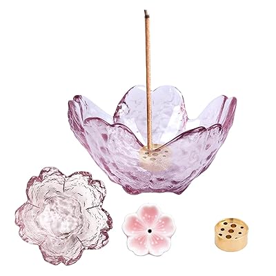 お香立て ガラス おしゃれ 2 in 1 線香立て 香皿 仏壇用皿 癒やし香炉 茶道用品 香道用品 インテリア ..