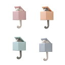 壁掛けフック 4個セット ウォールフック 粘着フック かわいい 猫フック 鍵置き 収納 フック 帽子掛け カバン掛け 玄関フック ドアフック