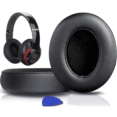 イヤーパッド イヤークッション Beats Studio3 ＆ Studio2 Wired/Wireless ワイヤレスヘッドホン 用 交換パッド A1914/B0500/B0501 用 ヘッドセットパッド 遮音 メモリフォーム (黒)