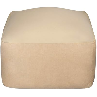 ビーズクッション 怠惰なソファ 特大(55×55×35cm) 疲労解消 健康 安全 無味 カバー取り外し 洗濯可能 座り オールシーズン適用 0.3mm-0.5mm極小ビーズ 豆袋座布団 (ベージュ, S)