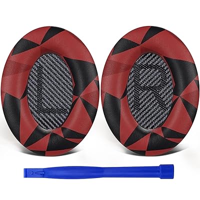 イヤーパッド イヤークッション 交換用 Bose QuietComfort 35 & 35ii(QC35 & QC35ii)に対応 ヘッドフォンに適用 ヘッドホンパッド 遮音 ソフトレザー 高密度フォーム (レッドストーム)