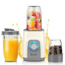 ジューサー ミキサー スムージー 一台多役 三つボトル 500ml*2+300ml コーヒーミル 6枚刃 450Wハイパワー 高速回転 氷も簡単に砕ける 果物/...