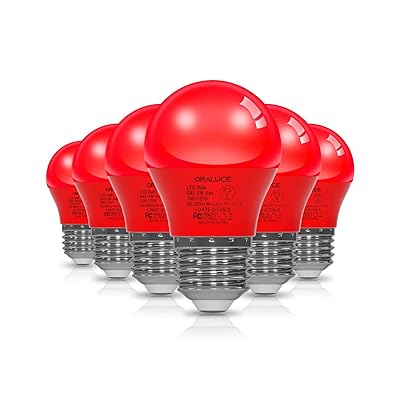 レッド LED電球 カラー電球 E26口金 40W相当 5W 450lm 220度広配光 高演色 装飾電球 密閉器具対応 調光不可 小型電球 PSE認証 6個入