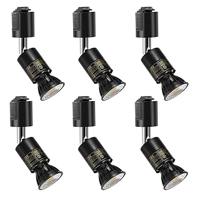 ダクトレール用スポットライト - E26口金LED電球付き- 5.5W(ハロゲン電球60W相当)RA95 550LM 非調光 ビーム角90度-ダクトレールライト-付 LED電球 昼白色5000K＋ブラック 器具セット (6個セット)