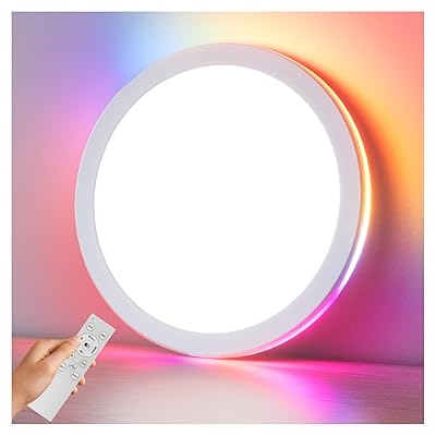 LEDシーリングライト 8畳 32W 3800lm おしゃれ 調光調色&間接光RGBカラー 雰囲気ライト 薄型 天井照明..