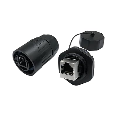 RJ45メス - メスパネルマウント防水コネクタキャップ付き