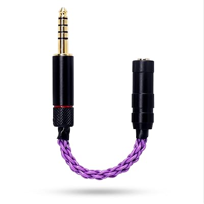 変換ケーブル バランス接続ケーブル ジャック 変換 4.4mm 五極(オス)→ 3.5mm 三極(メス)8芯 10cm